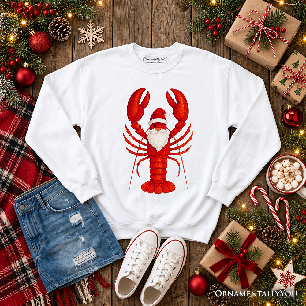 Santa Claws Lobster Sweatshirt | Funny Coastal Christmas