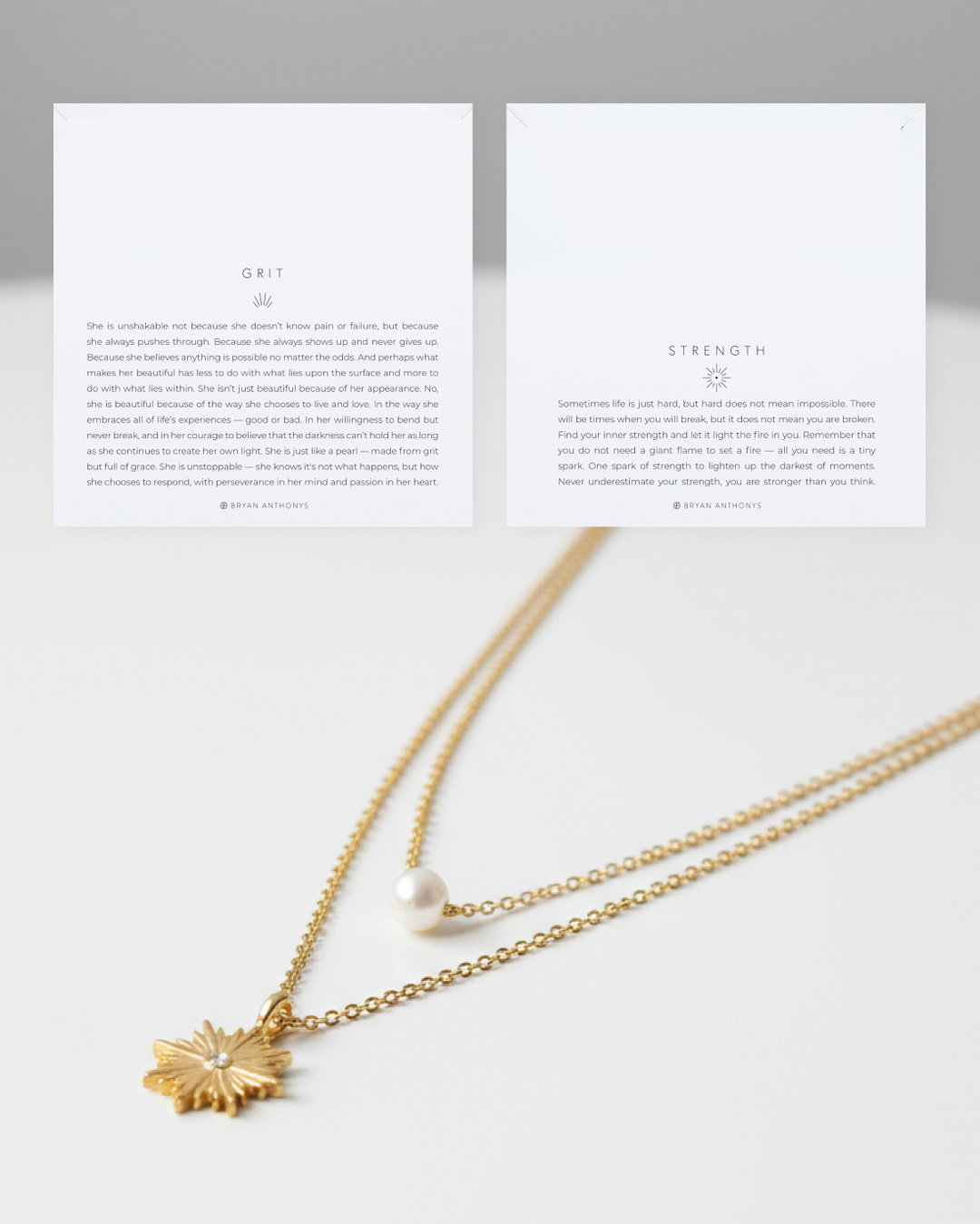 Grit & Strength Layered Necklace Set – Inspirational Jewelry by Bryan Anthonys
