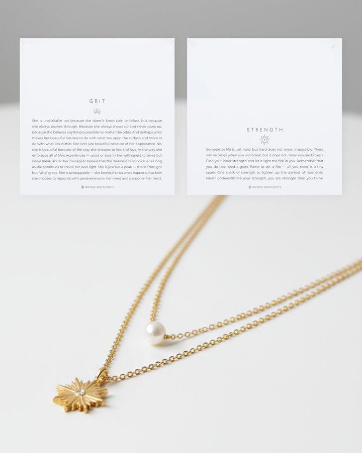 Grit & Strength Layered Necklace Set – Inspirational Jewelry by Bryan Anthonys