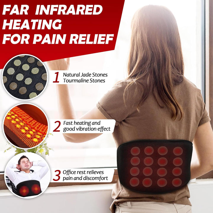 Far Infrared Heating Pad for Back | Wearable Heated Massage Belt