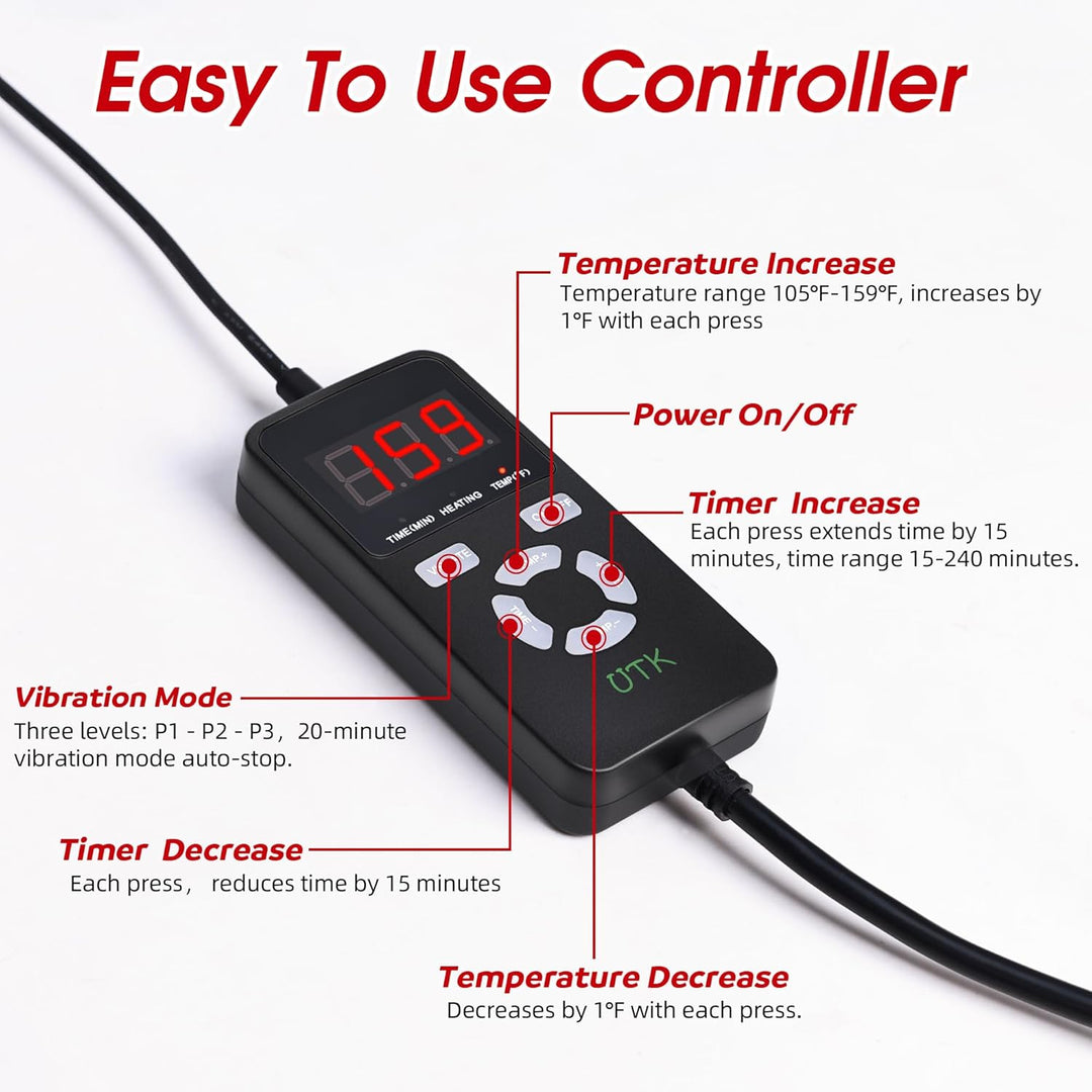 Far Infrared Heating Pad for Back | Wearable Heated Massage Belt