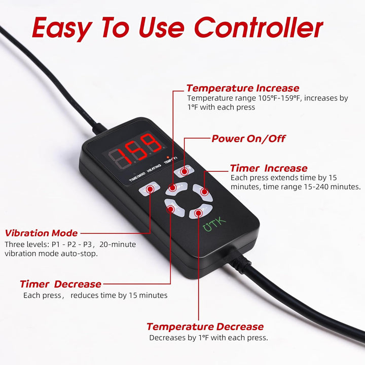 Far Infrared Heating Pad for Back | Wearable Heated Massage Belt