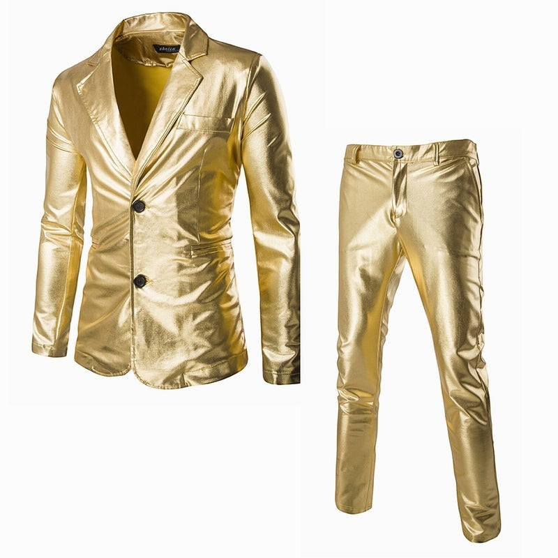 Men’s 2-Piece Slim-Fit Wedding Suit – Gold, Silver or Black