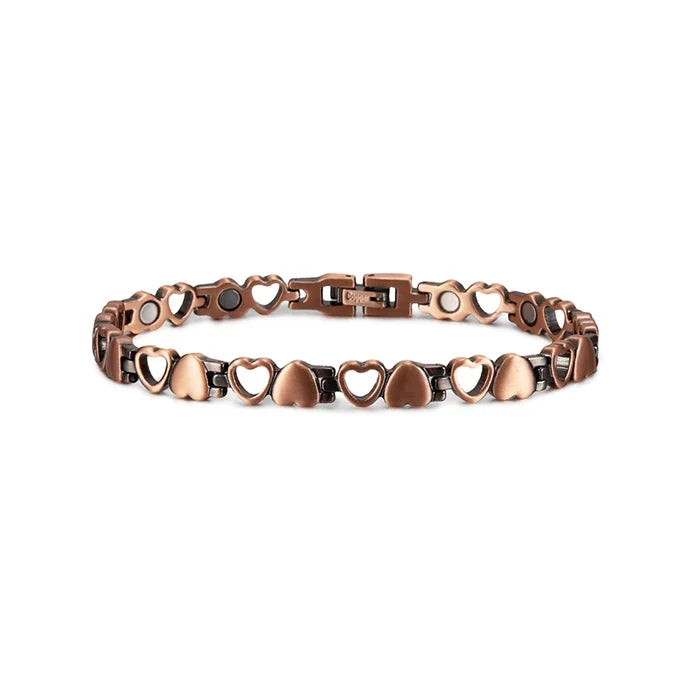 Women’s Heart Magnetic Copper Bracelet – Vintage Chain-Link Jewelry