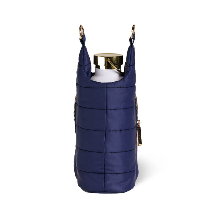 Navy HydroBag® Water Bottle Crossbody | Quilted Bottle Carrier