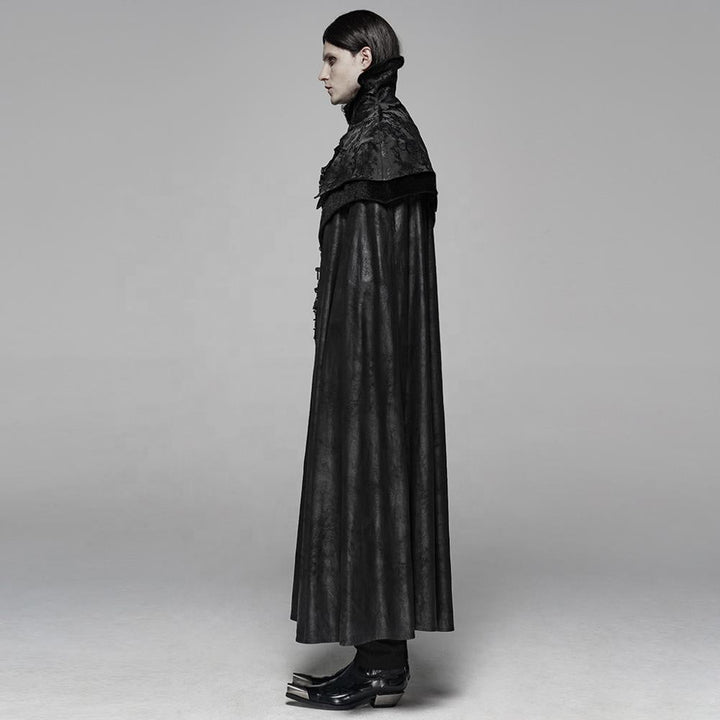 PUNKRAVE WY-1079 Gothic Cloak Long Coat Wool Jacket Men's