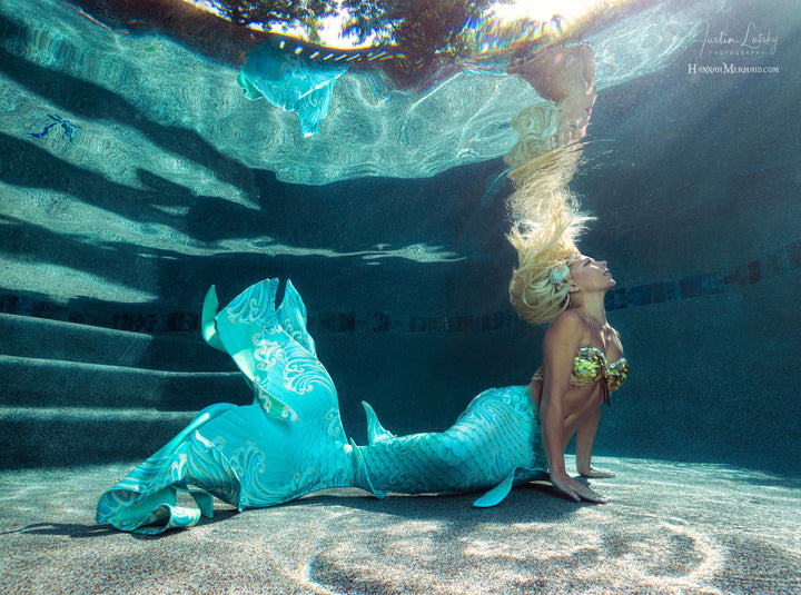 Hannah Mermaid Golden Wave GalleryTail - by Cape Cali