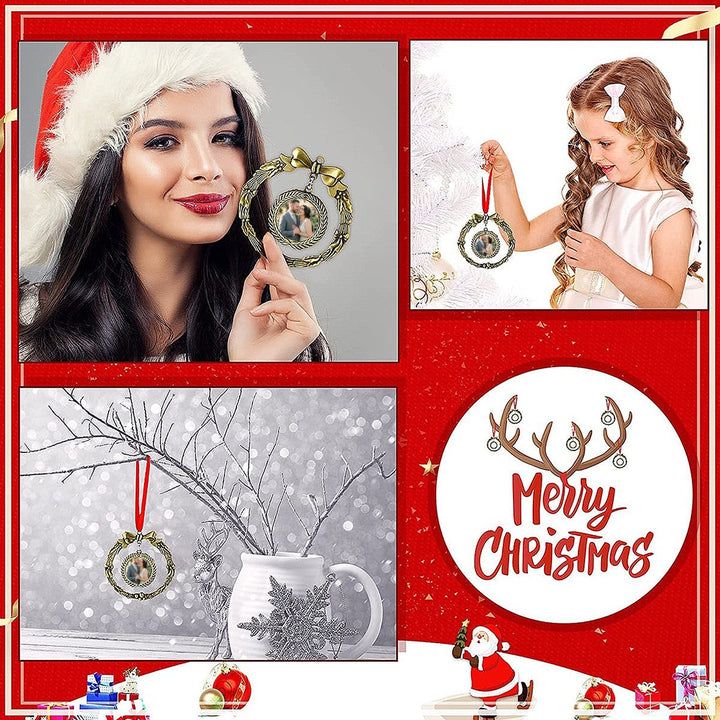 Personalized Christmas Wreath Photo Ornament