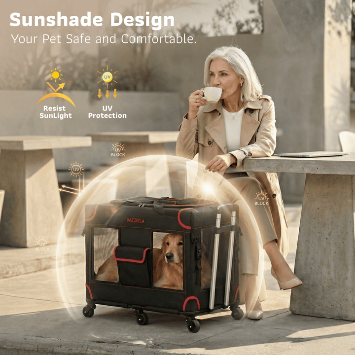 Rolling Pet Carrier for Large Dogs | Katziela Mega Cruze