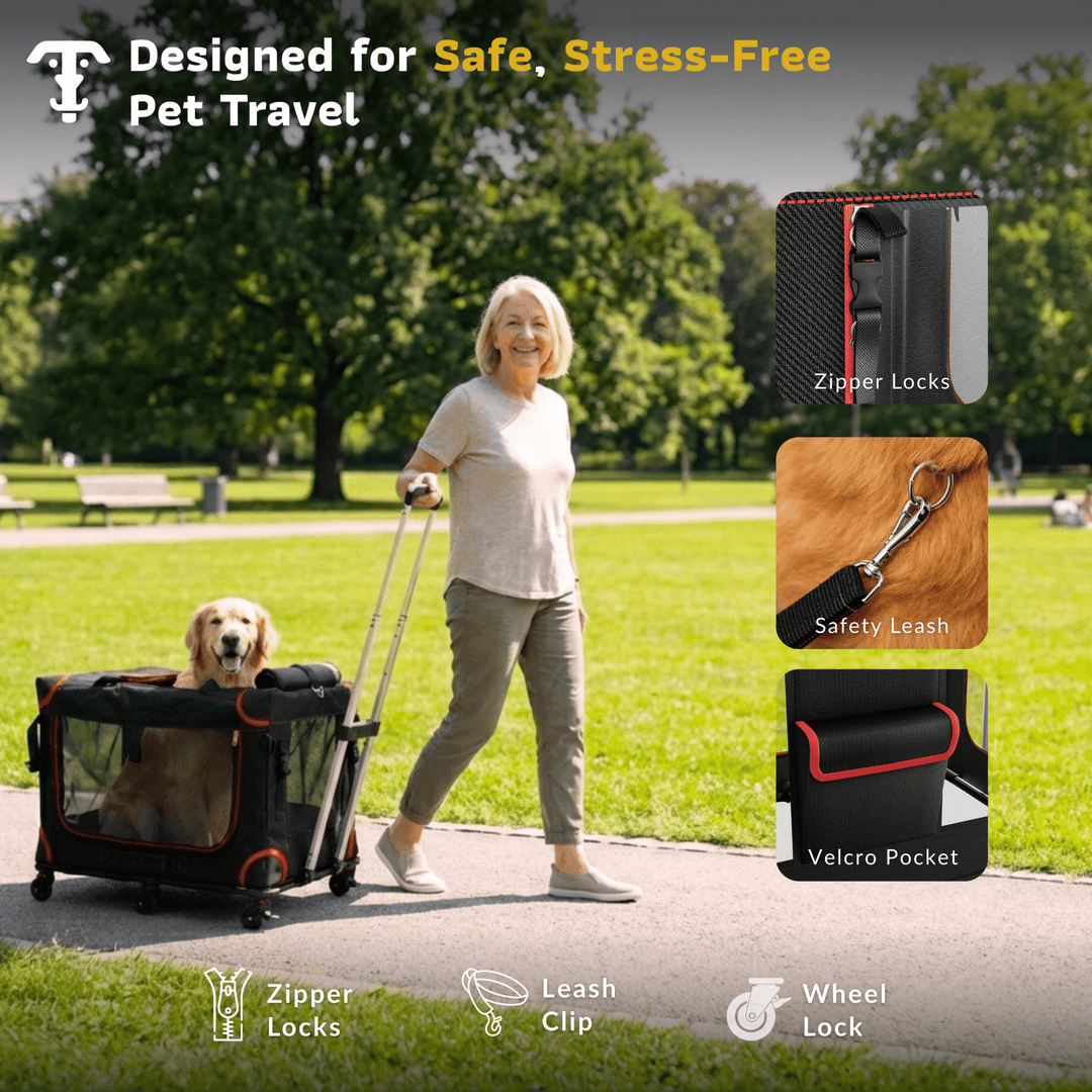 Rolling Pet Carrier for Large Dogs | Katziela Mega Cruze
