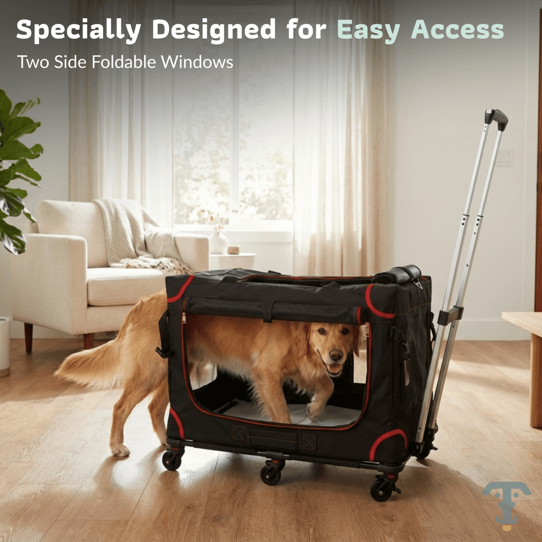 Rolling Pet Carrier for Large Dogs | Katziela Mega Cruze