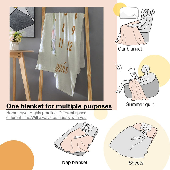 Personalized Baby Safari Milestone Blanket with Name
