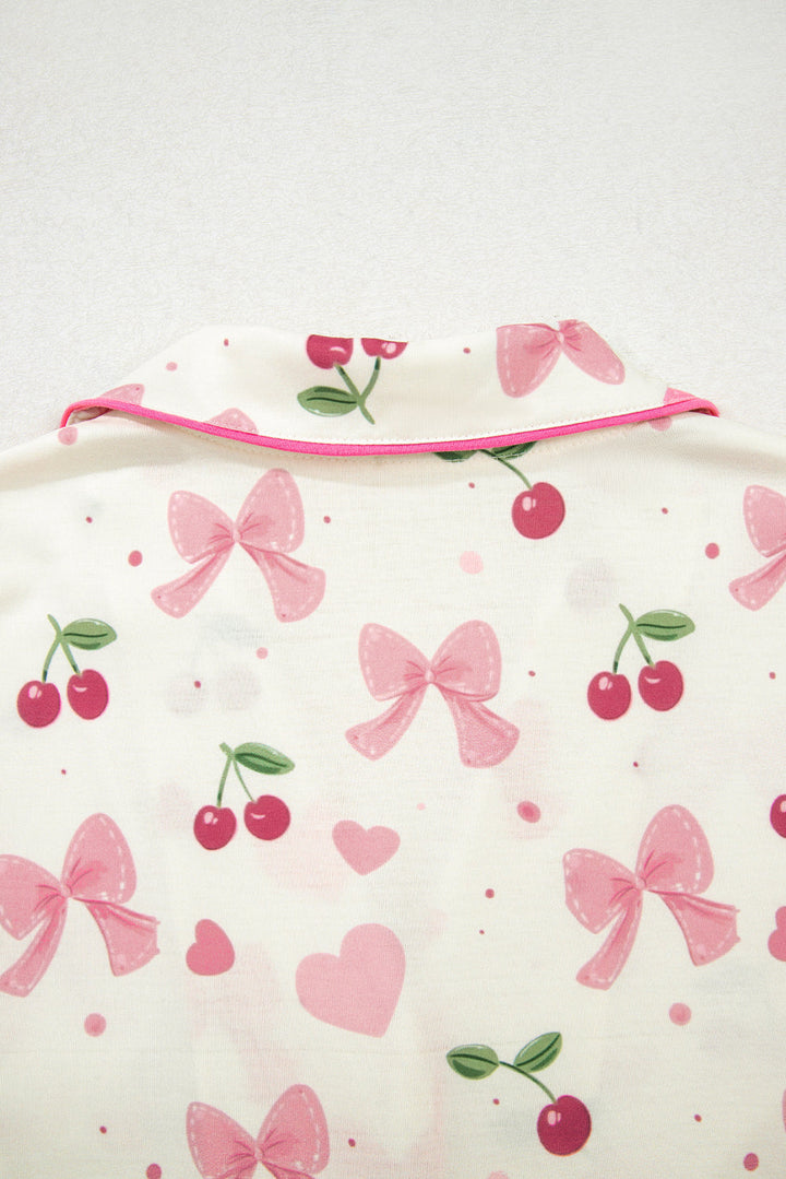 Pink Bows & Cherry Pajama Set