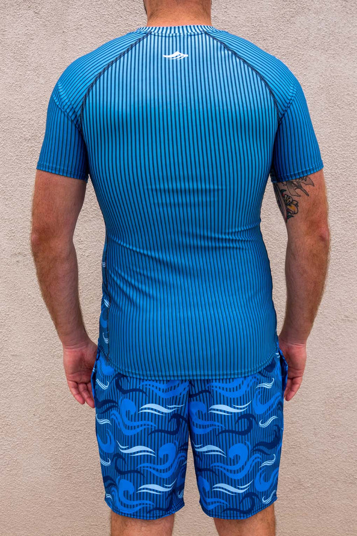 Men's Ocean Camo Short Sleeve Rash Guard | UPF 50+ Recycled Swim Shirt