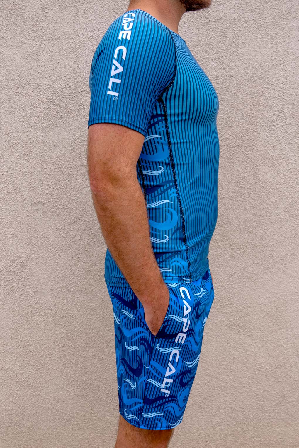 Men's Ocean Camo Short Sleeve Rash Guard | UPF 50+ Recycled Swim Shirt