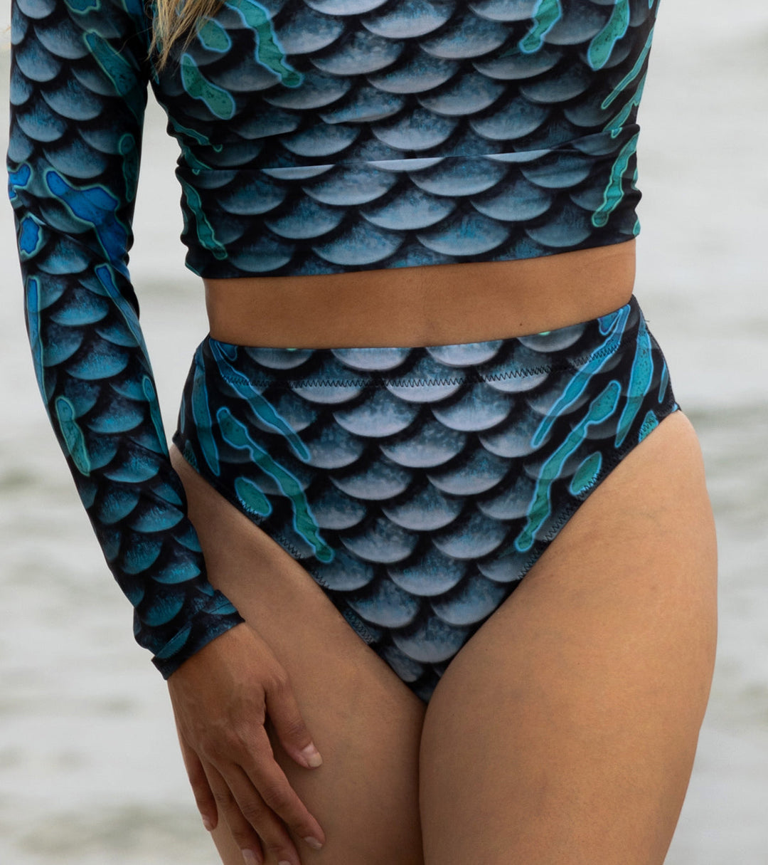 .Midnight Sport Bikini Bottoms | High-Waisted Recycled Swimwear