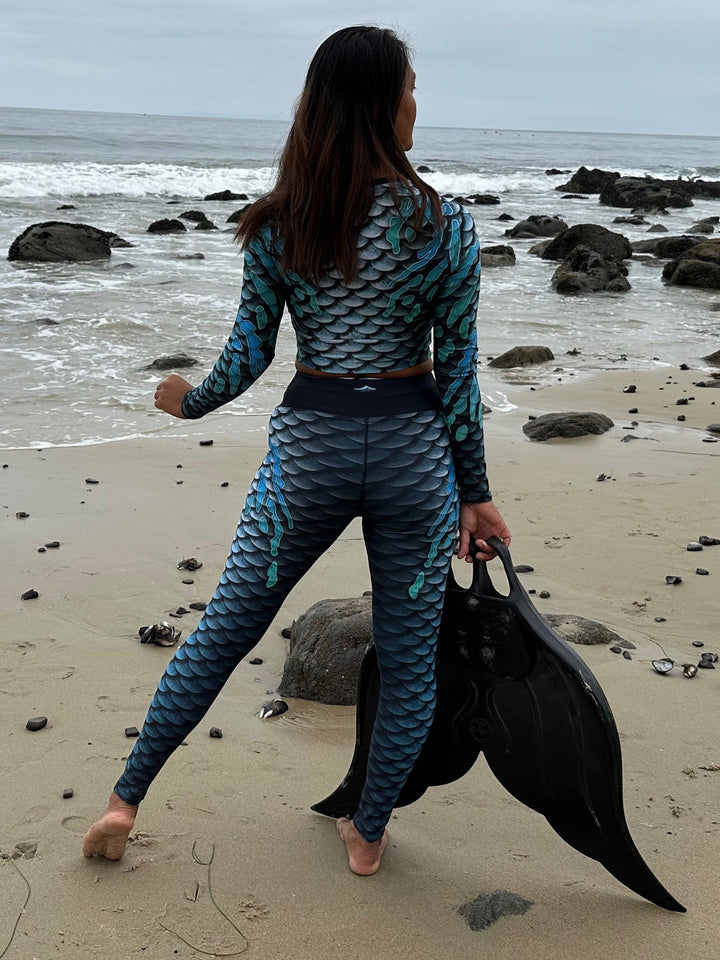 Midnight Yoga & Swim Leggings | UPF 50+ Mermaid Activewear