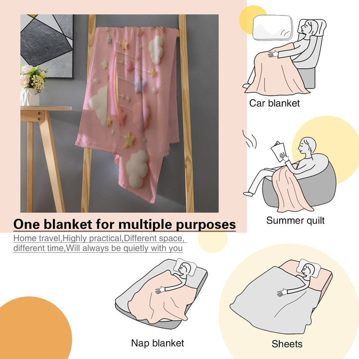 Pink Unicorn Baby Milestone Blanket for Monthly Photos