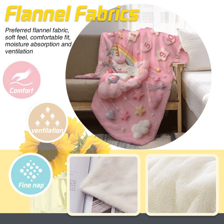 Pink Unicorn Baby Milestone Blanket for Monthly Photos