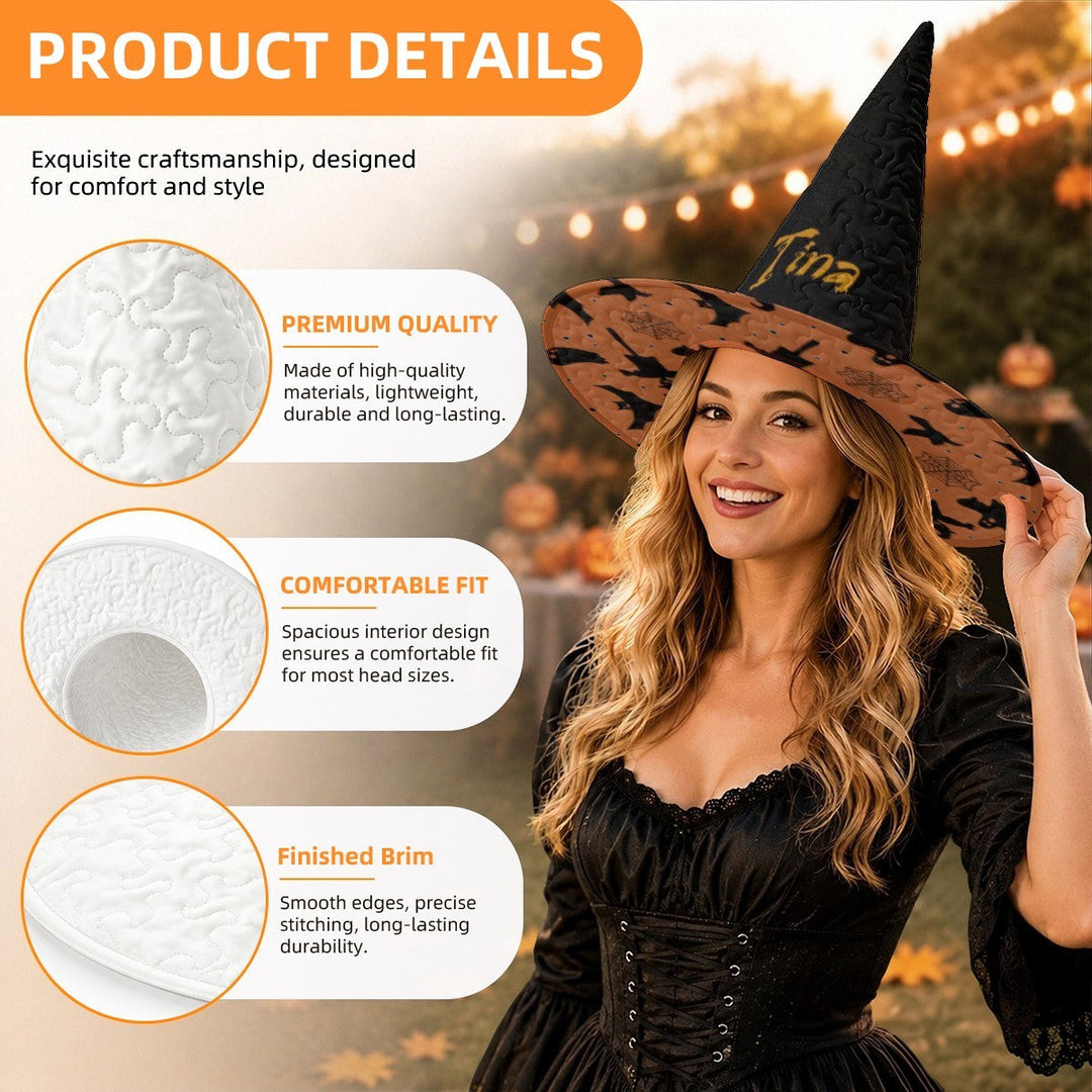 Personalized Halloween Witch Hat with Custom Name