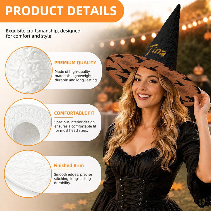 Personalized Halloween Witch Hat with Custom Name