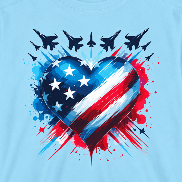 Patriotic Heart Sweatshirt, USA Pride Apparel, Unisex Fashion