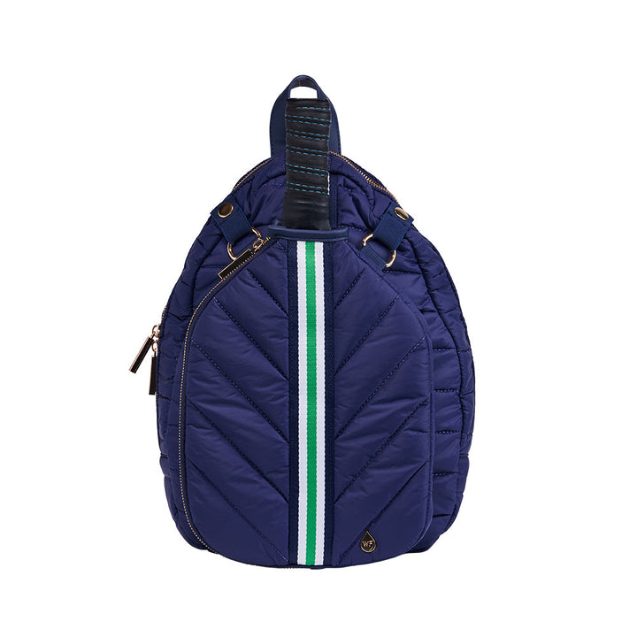 Pickleball HydroSling Bag with Removable Racquet Cover- Navy Matte with Stripe