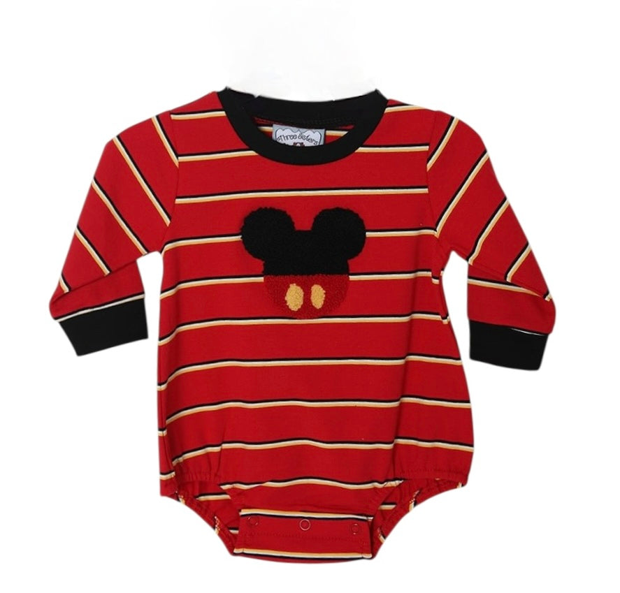 Baby Mouse Inspired Bubble Romper | Red Stripe Disney Vacation Boutique Outfit