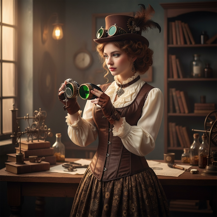 Handmade Victorian Steampunk Goggles  – Multiple Lens Colors