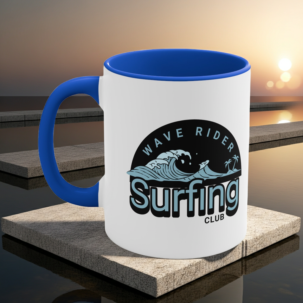 11oz Accent Mug - Wave Surfing