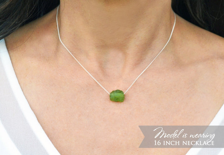 Raw Emerald Necklace – Natural May Birthstone Jewelry