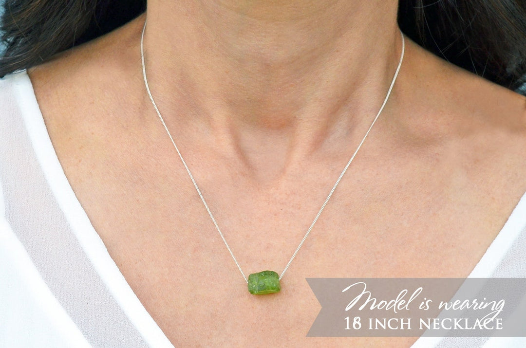 Raw Emerald Necklace – Natural May Birthstone Jewelry