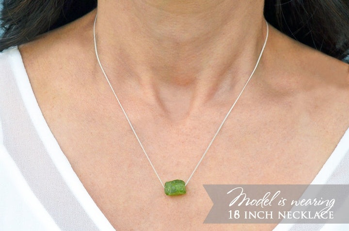 Raw Emerald Necklace – Natural May Birthstone Jewelry