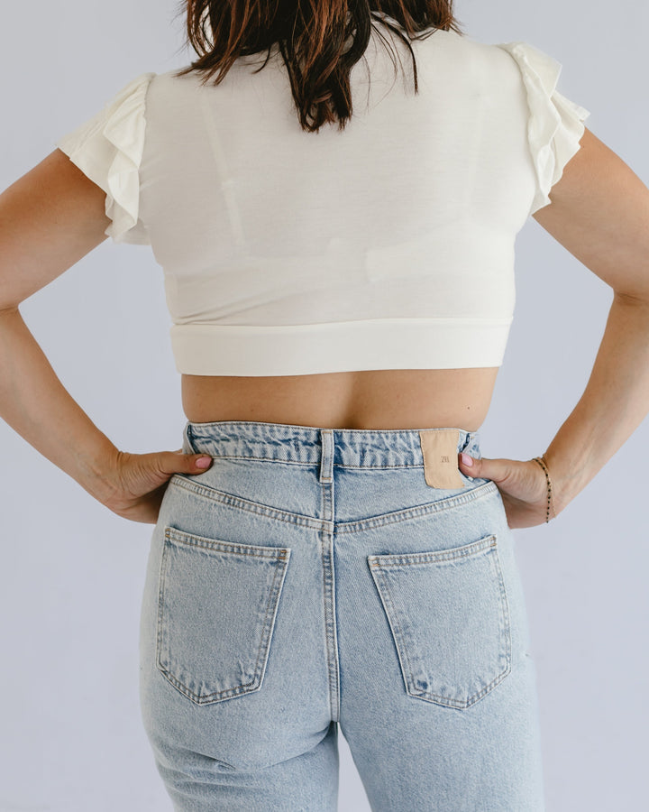 Ruffle Sleeve Halftee