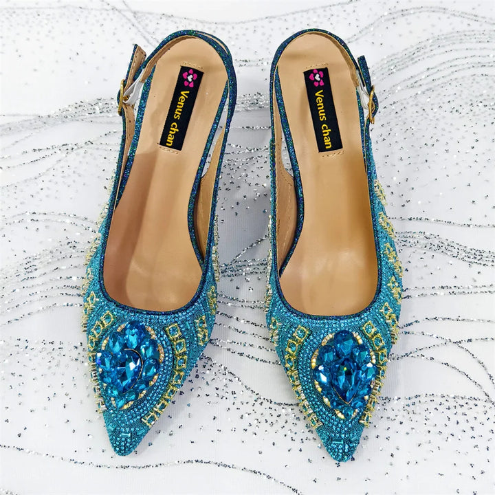 Italian Butterfly Wedding Shoes & Matching Bag Set EDS59 – Turquoise