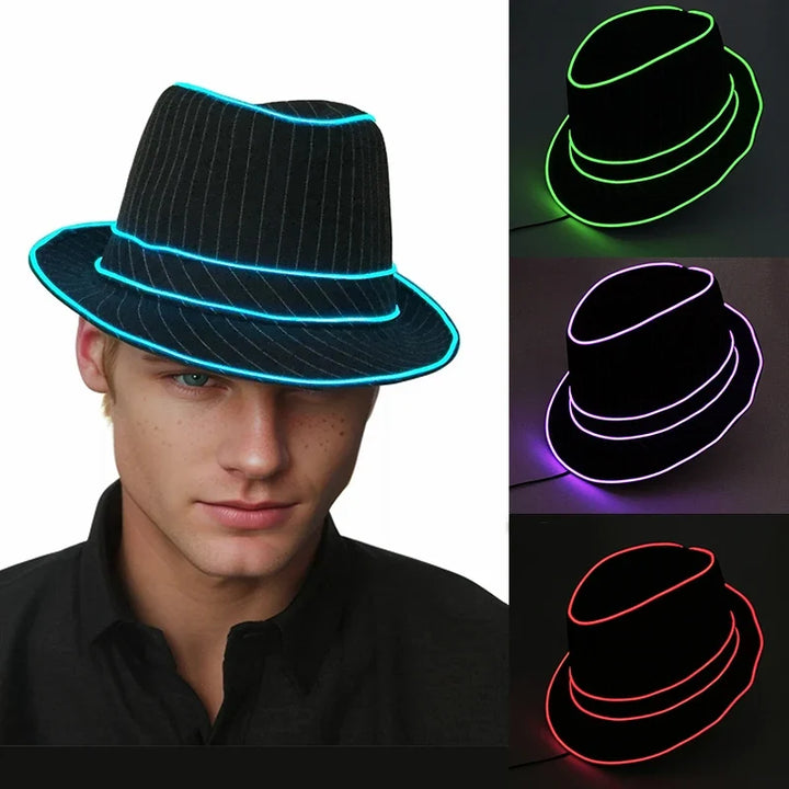 Multicolor LED Light-Up Fedora Hat – Rave, Dance & Party Accessory