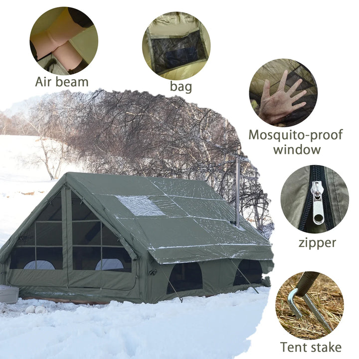 PAKICETUS 4–8 Person Inflatable Water-Resistant Camping Tent