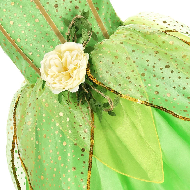Girls’ Green Woodland Fairy Costume – Princess Dress