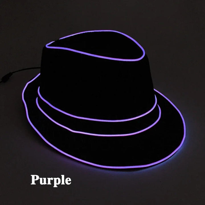 Multicolor LED Light-Up Fedora Hat – Rave, Dance & Party Accessory