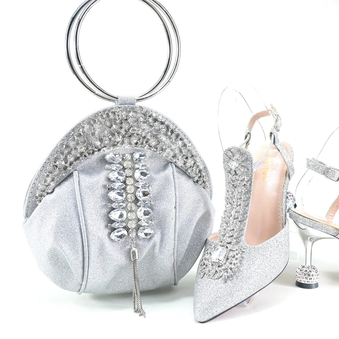 Italian Shoes & Matching Bag Set HRT1-32 – Elegant Women's Dress Collection