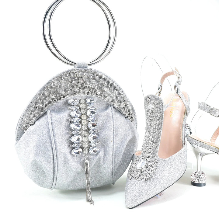 Italian Shoes & Matching Bag Set HRT1-32 – Elegant Women's Dress Collection