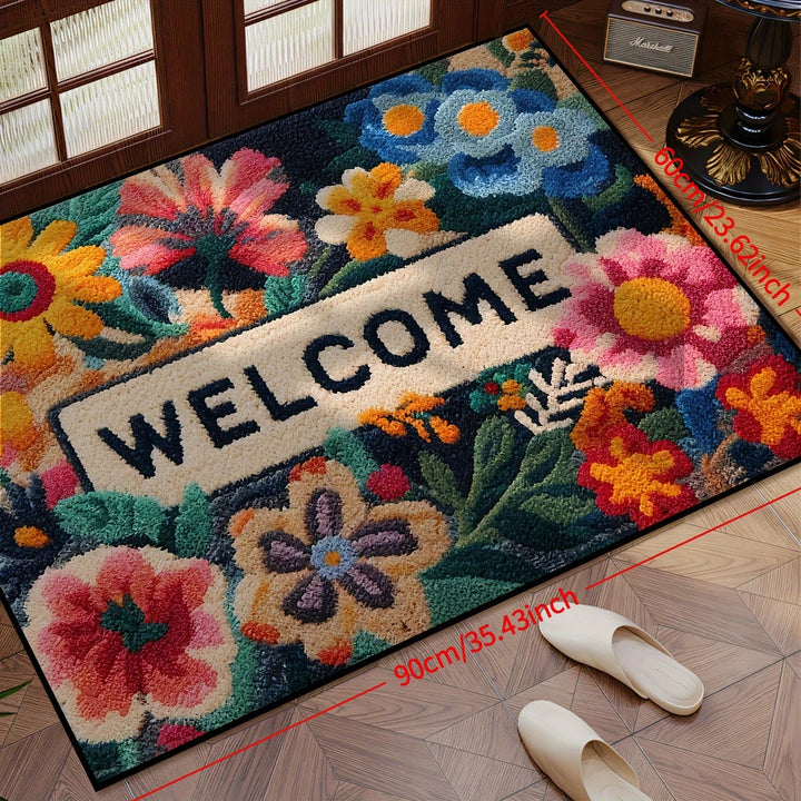 Floral Non-Slip Doormat | Absorbent Flower Welcome Floor Mat