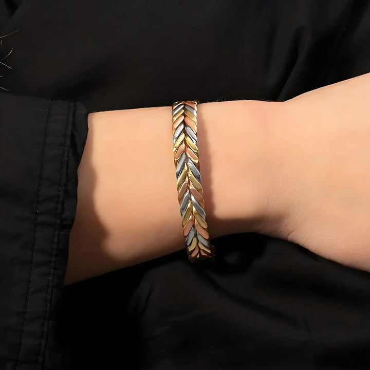 ARADOO Braided Pure Copper Magnetic Cuff Bracelet for Women