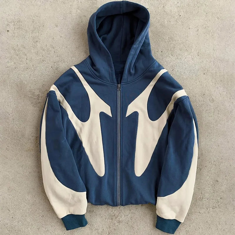 Graphic Zip-Up Hoodie – Y2K Harajuku Streetwear