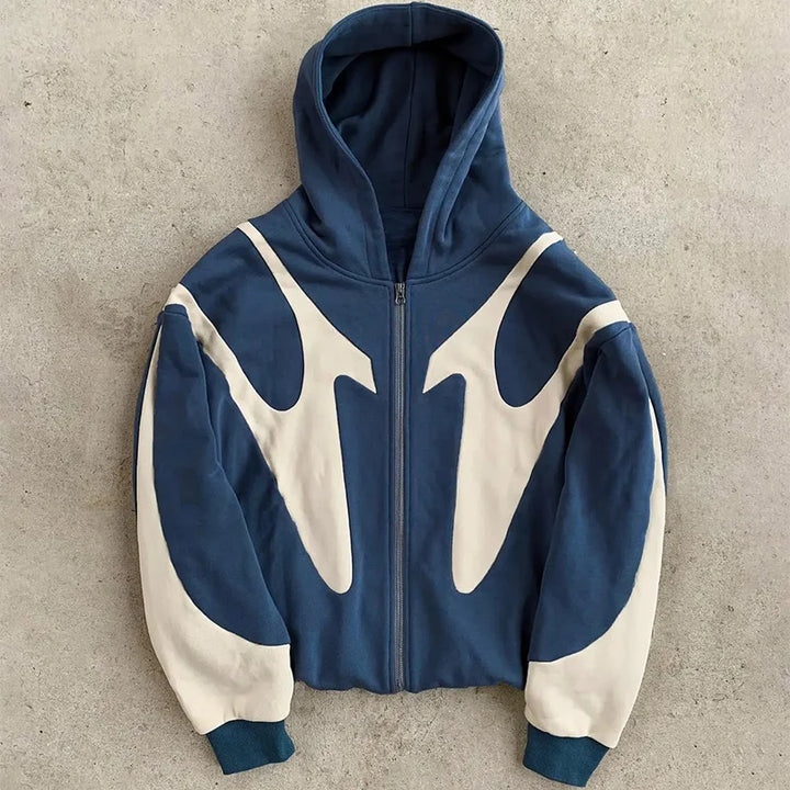 Graphic Zip-Up Hoodie – Y2K Harajuku Streetwear