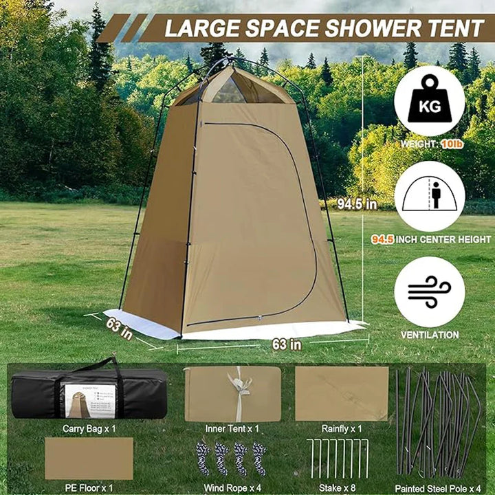 Waterproof Camping Shower and Privacy Tent – 160 × 160 × 240 cm