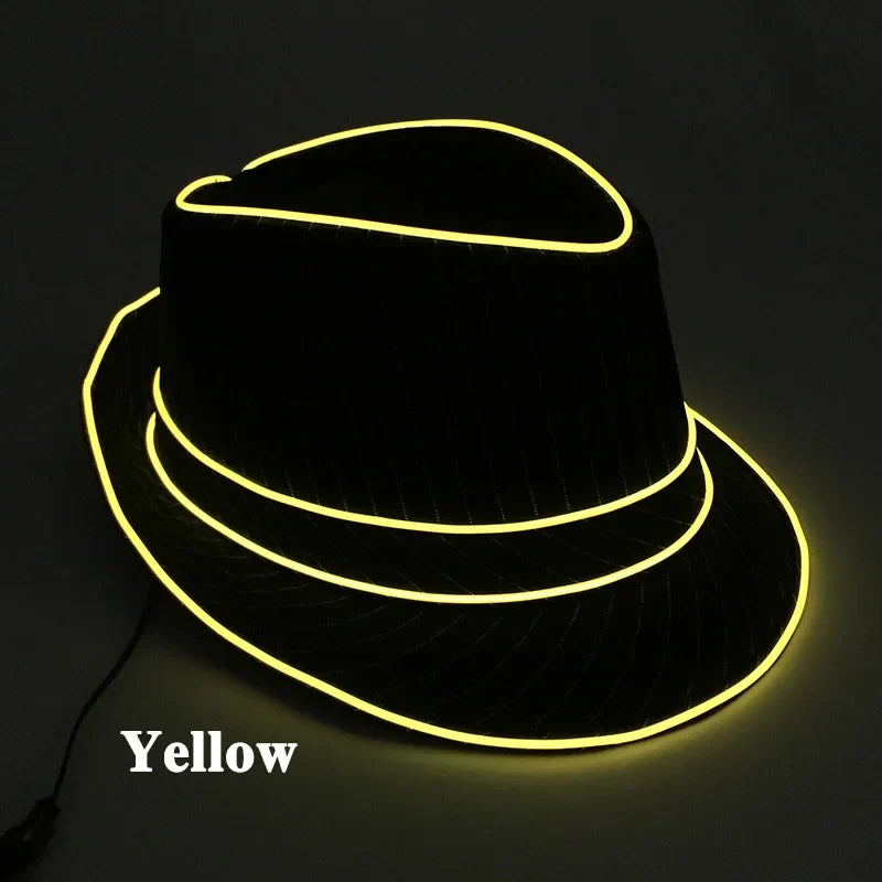 Multicolor LED Light-Up Fedora Hat – Rave, Dance & Party Accessory