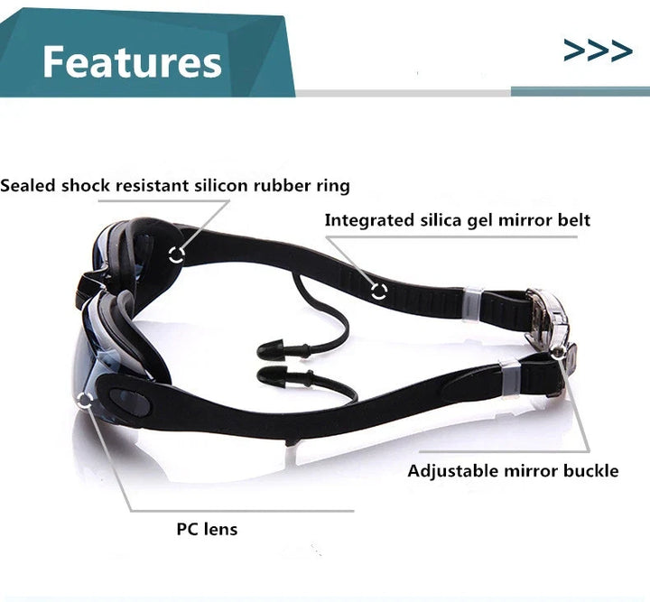 Professional Swimming Goggles Anti-Fog Waterproof Silicone Swim Glasses for Adults
