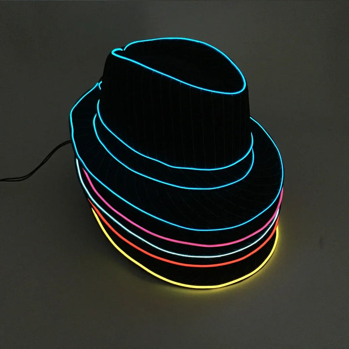 Multicolor LED Light-Up Fedora Hat – Rave, Dance & Party Accessory
