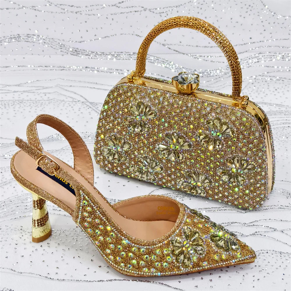 New Italian Shoes & Matching Bag Set – Purple Elegant Heels